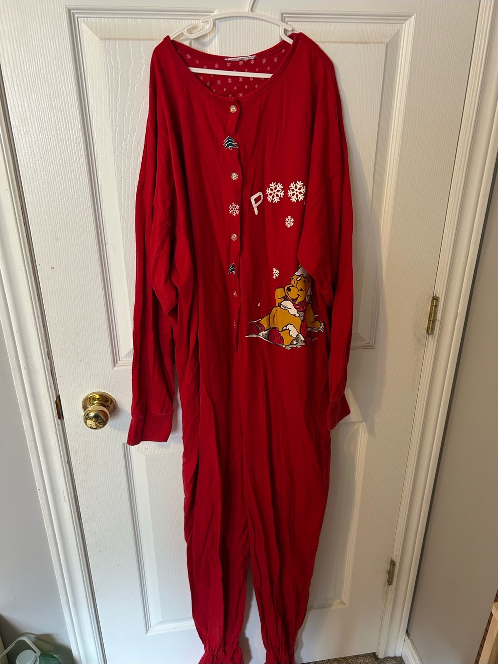 Red Winnie the Pooh Adult Pajamas Onesie